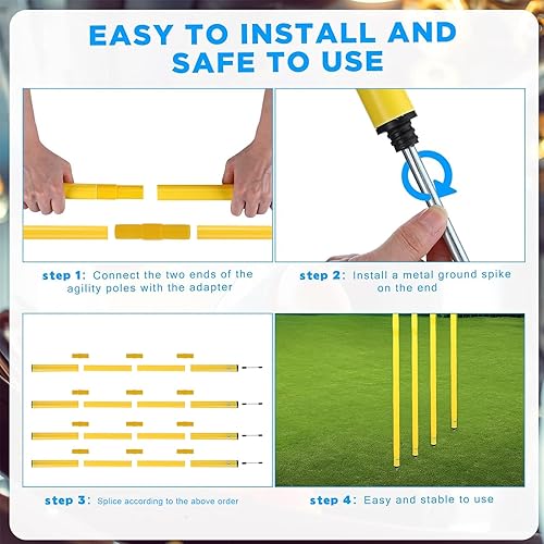 Miniatura 4 de Frebuta Bastones de entrenamiento de agilidad, fijos o ajustables (40 a 75 pulgadas), equipo de entrenamiento de velocidad y agilidad para deportes