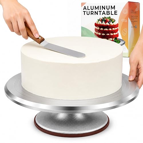 RFAQK 12 Inch Aluminum Alloy Revolving Cake Stand