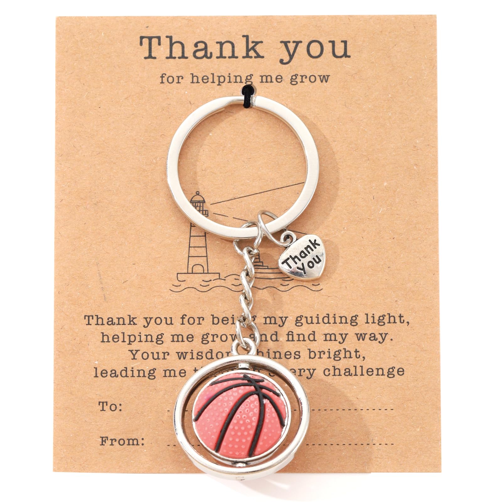 Teacher Appreciation Keychain Gifts Graduation Back To School Gifts from Student Thank You for Helping Me Grow Keychain