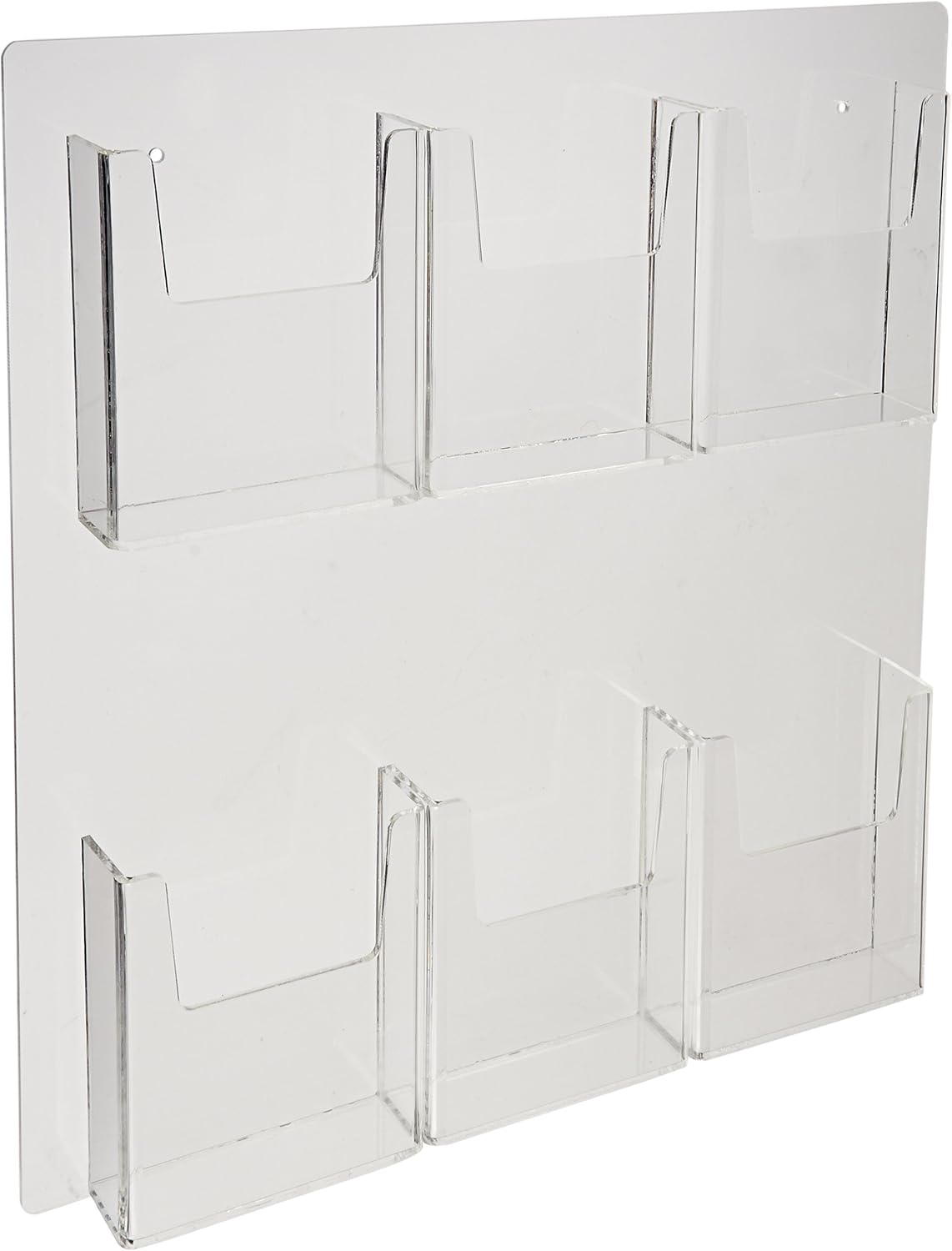 Amazon Six-Pocket Wall Mount Brochure Holder, 2-Piece Set