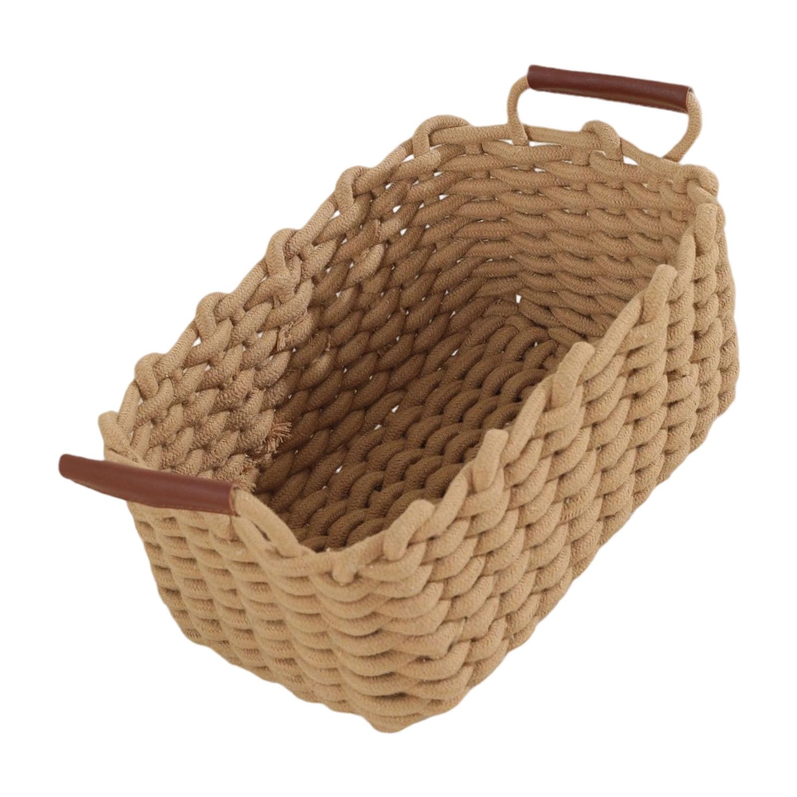 Artisanal Cotton Rope Decorative Basket Fabric Storage Planner for Telecommute Thin Kids Bedroom Answer Green Cloth Storage Basket