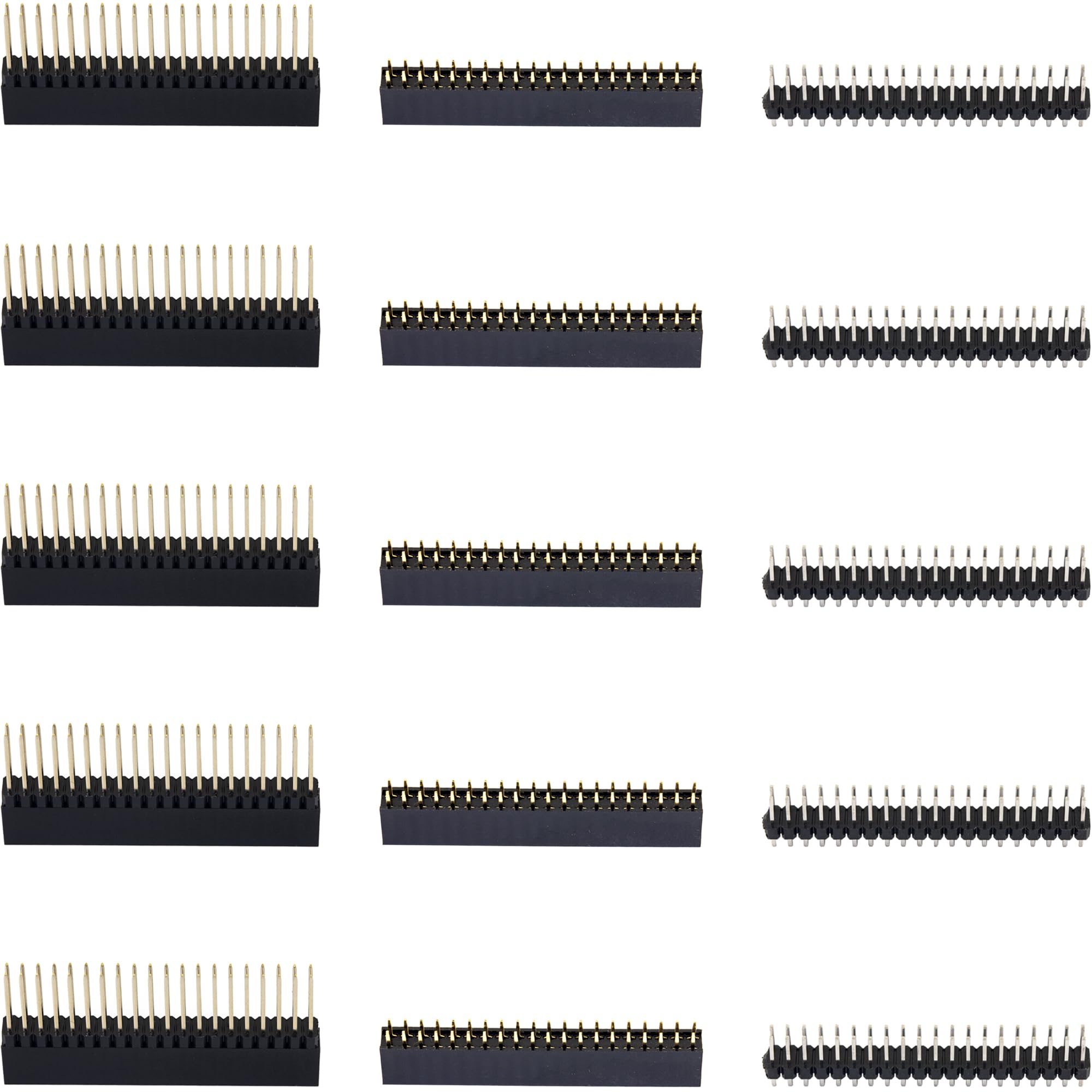jujinglobal 2x20 40 Pin Stacking Female Pin Header Kit Long Pin 2.54mm Pitch for Raspberry Pi 4B 3B+ 3B 2B B+ A+ Zero (3Types/15pcs)-image-15