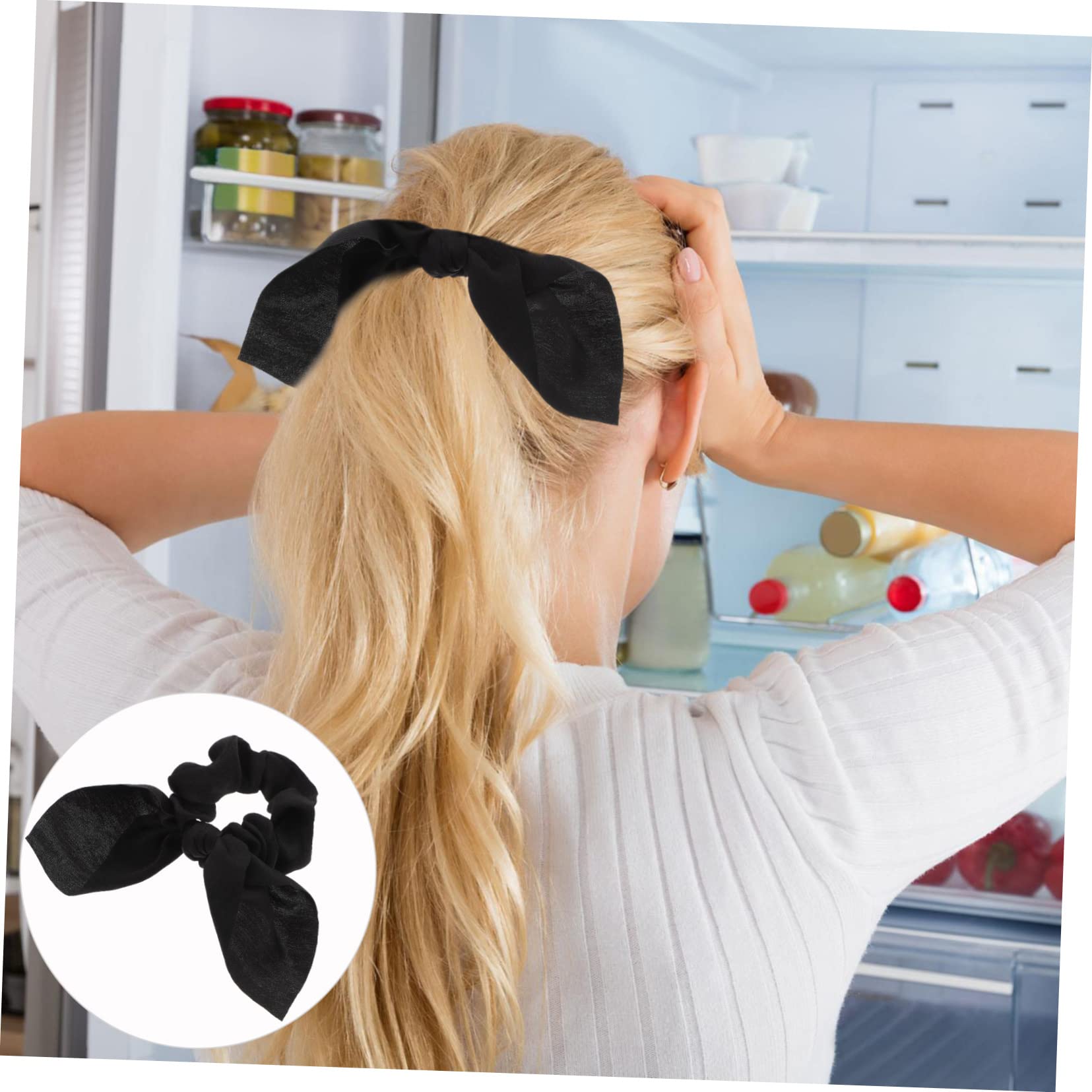 minkissy 30pezzi Elastici Per Con Orecchie Di Coniglio e Fiocco Accessori Per Acconciature Eleganti e Pratici Per Donne e Ragazze