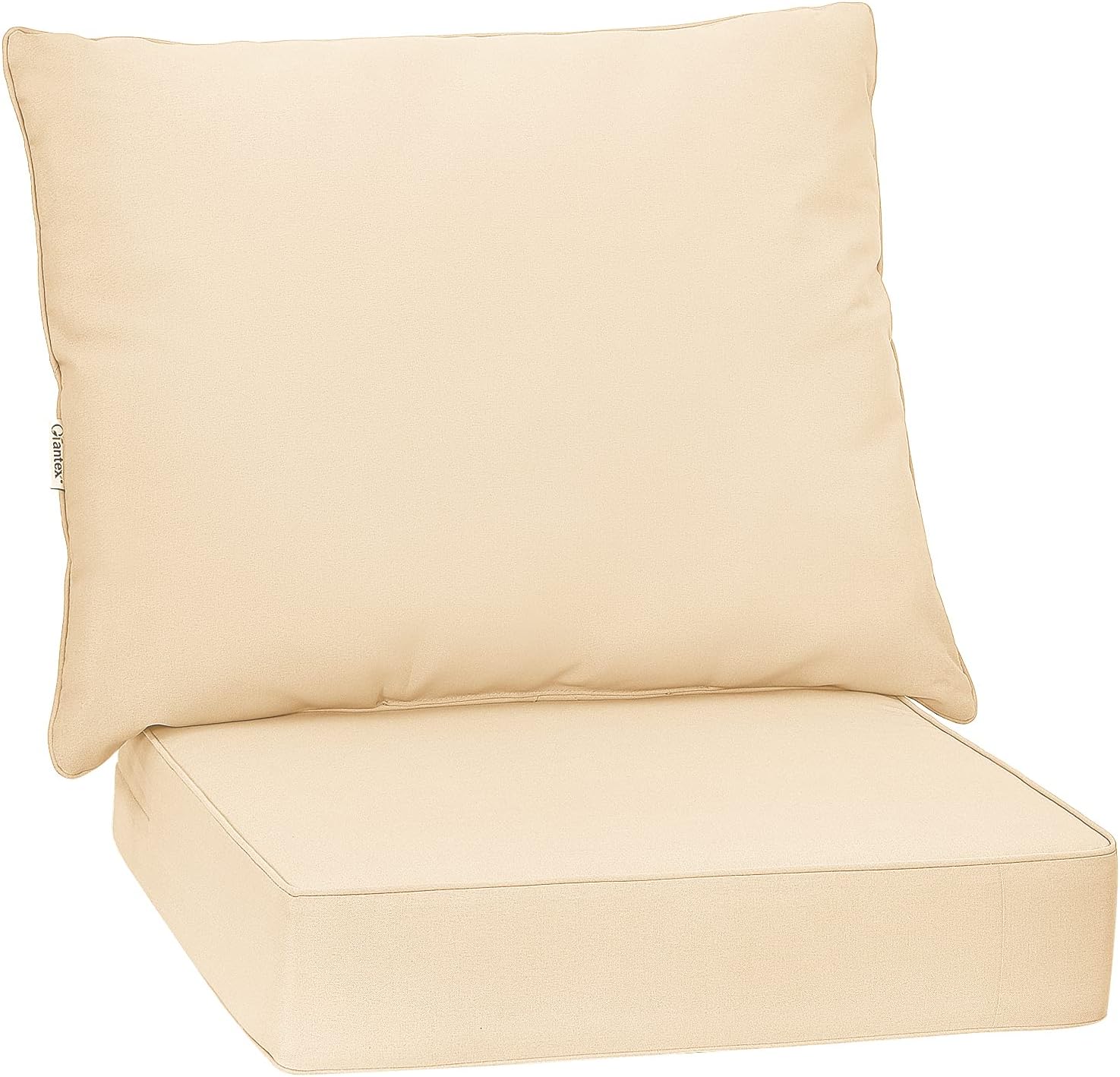 Giantex Patio Cushion Set, Deep Seat and Back Cushion, Outdoor Chair Pads with Ties, Cushion