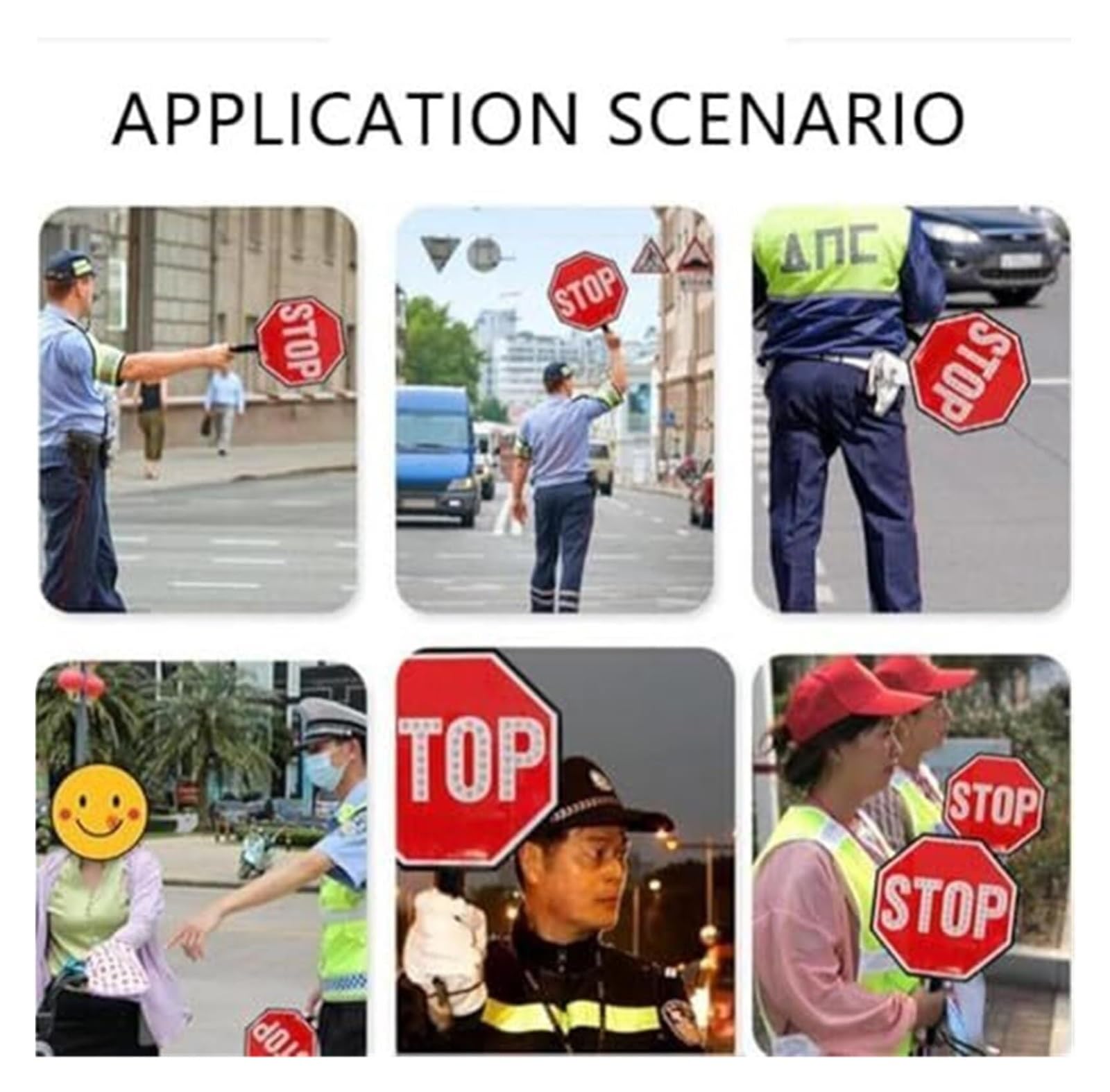 Przenośny znak stopu/spowolnienia LED – dwustronny, migający i ciągły(STOP/STOP)