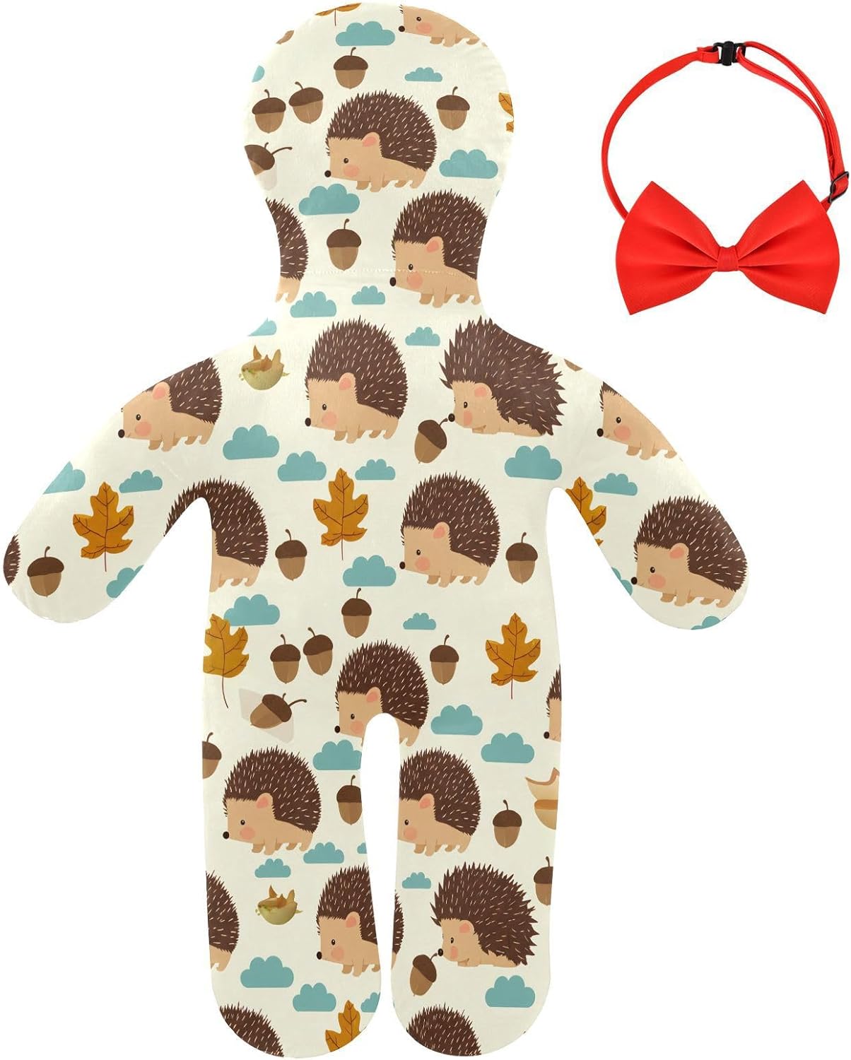 Cute Hedgehogs Human-Shaped Pillow Soft Body Pillows Washable Velvet Pillows for Anxiety Relief Sleeping Cuddling & Support