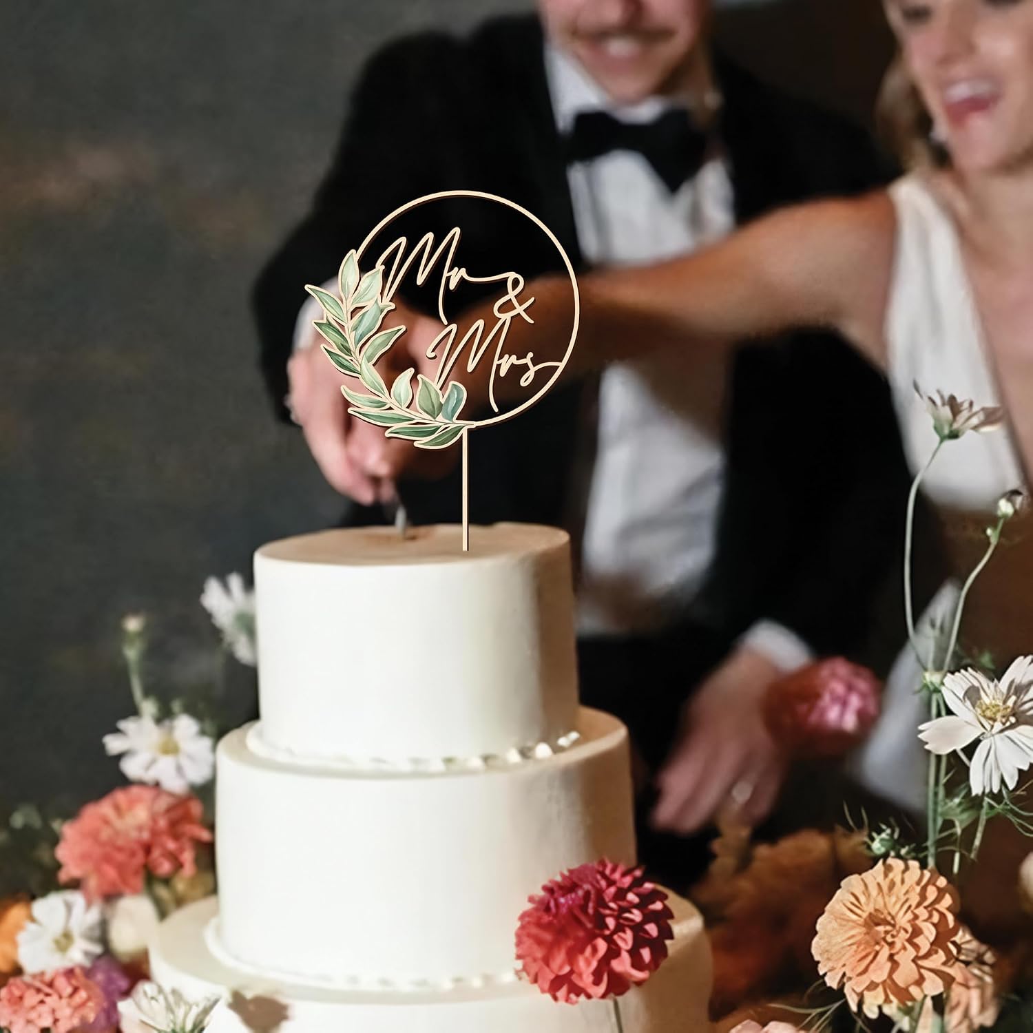 Wooden Mr and Mrs Wedding Cake Toppers, Rustic Australia | Ubuy