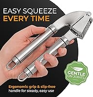 Vista 5 de ORBLUE Garlic Press Stainless Steel - Premium Professional Grade Garlic Mincer, Crusher & Peeler Set - Easy Clean, Dishwasher Safe & Rust-proof
