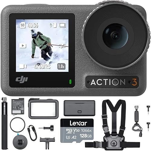 DJI Osmo Action 3 - Cámara de acción - Paquete combinado de aventura con Osmo Action 3 kit de accesorios de ciclismo y tarjeta de memoria MicroSDXC disponible en Yaxa Guatemala