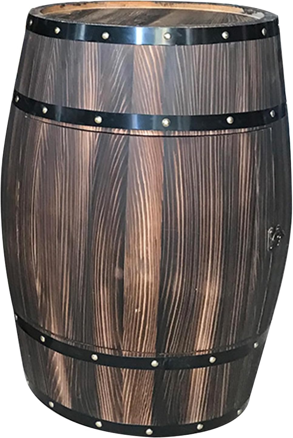 Freestanding Wooden Barrel Wine Holder,with Door Open Wine