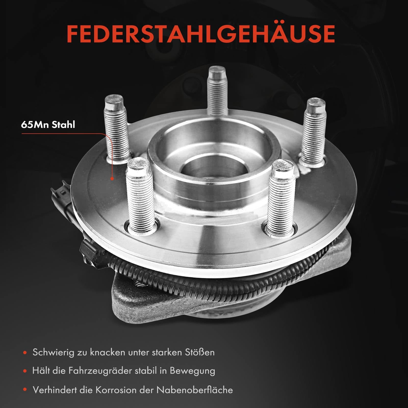 Frankberg Kit de 2 rodamientos de rueda delantera con sensor de cable ABS | 513270, 52109947AE, Al frente Con sensor de cable Sensor de Velocidad de las Ruedas Sensor ABS rueda con brida ⌀154, 4