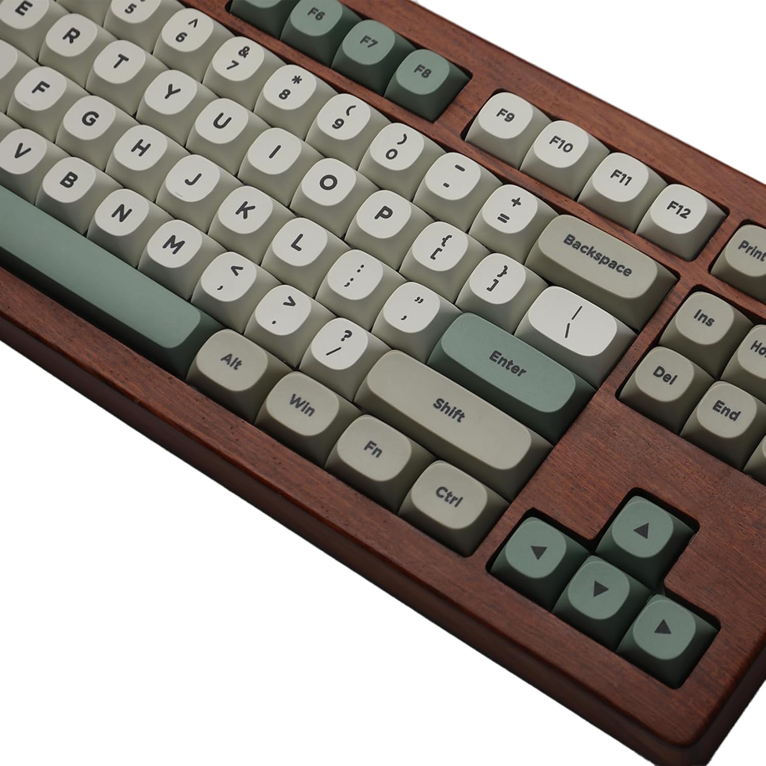 Retro 9009 MA Profile Keycaps for Mechanical Keyboard - 60% 65% 75% Dye Sub PBT Set Gray Red Green 142 Keys Custom Gaming for MX Switches With Puller