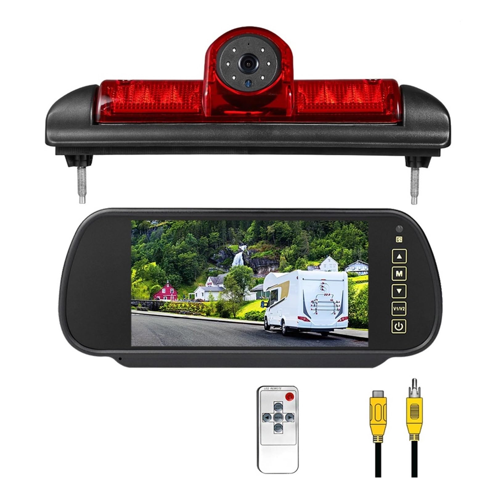 Zestaw Monitora Kamery Cofania HD Ze Światłem Hamowania Stabilna Transmisja SygnałU(Camera-Monitor)
