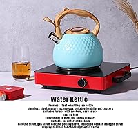 Vista 2 de Hervidor de té, hervidor de té silbante de 3 litros para estufa, hervidor de té de acero inoxidable, tetera para estufa, con mango ergonómico