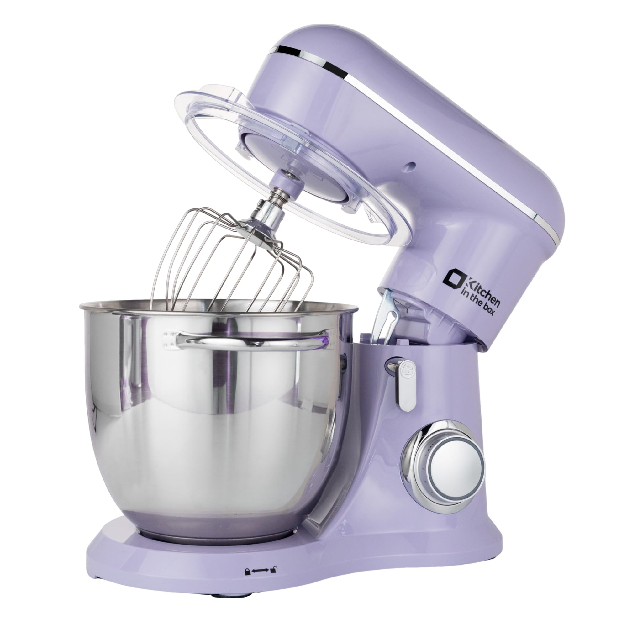 Kitchen in the box Impastatrice Planetaria, 6L Planetaria Professionale 1400W, 10 Velocità con Uncino Impastatore, Mescolatore e Frusta Sbattitrice (Viola)