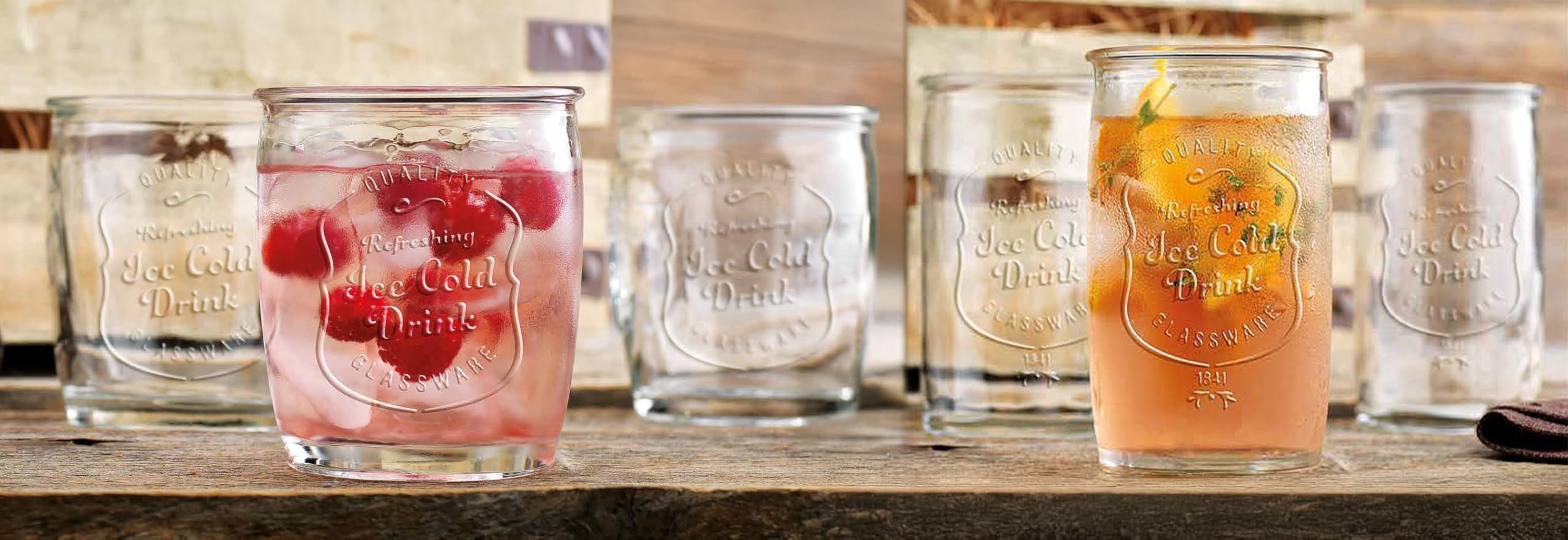 Glaver's Ice Cold - Juego de 8 vasos para beber de 4 a 20 onzas y vasos de whisky de 4 a 13 onzas para uso diario en el hogar, cerveza, jugo, cóctel.
