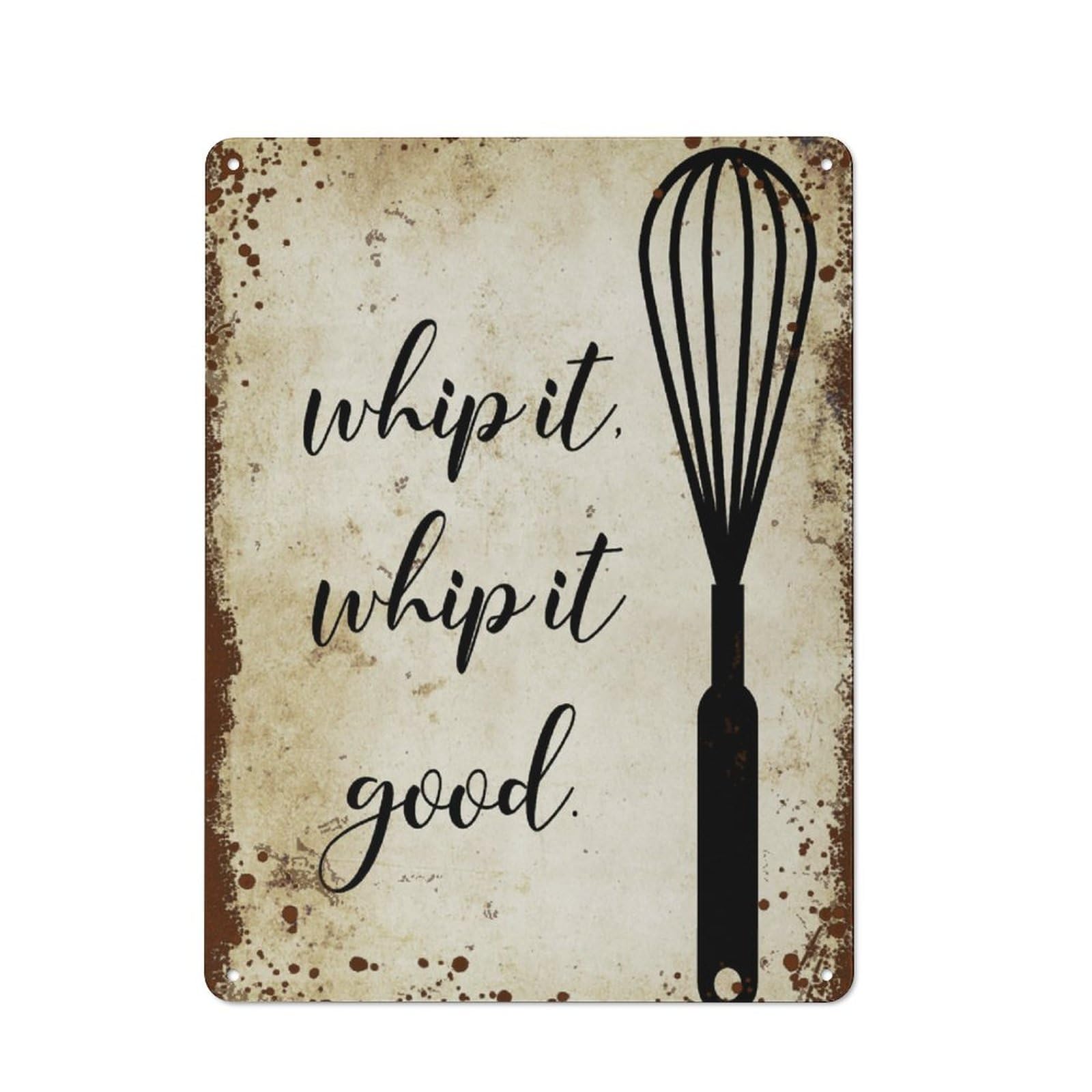 Kwqdozf Style-9 12X16inch Whip It Whip It Good, Kitchen Humor Decor Wall Art 12X16 In