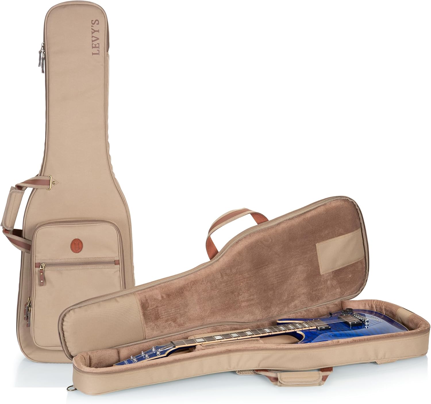 Levy's Leathers 200 Series Electric Guitar Gig Bag – Lightweight, Durable Soft Case with Plush Padding and Storage for Standard Guitars (LVYELECTRICGB200)