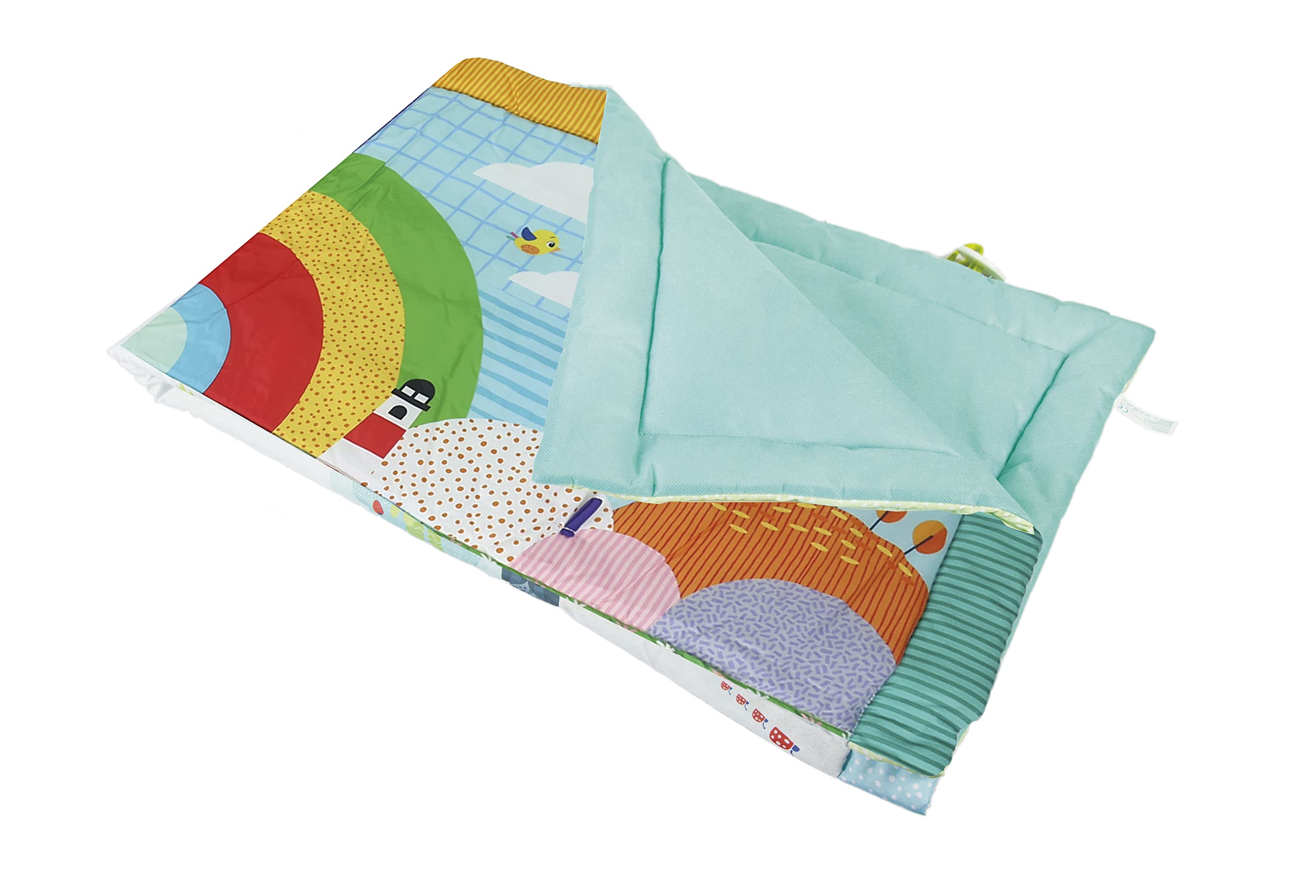 Clementoni - Miękki wyściełany dywan - Baby Friends Soft Playmat - Rozwój Pierwszych Ruchów - Liczne ilustracje - Łatwy do przenoszenia - 135x90 cm - Dla dzieci od 0 miesięcy