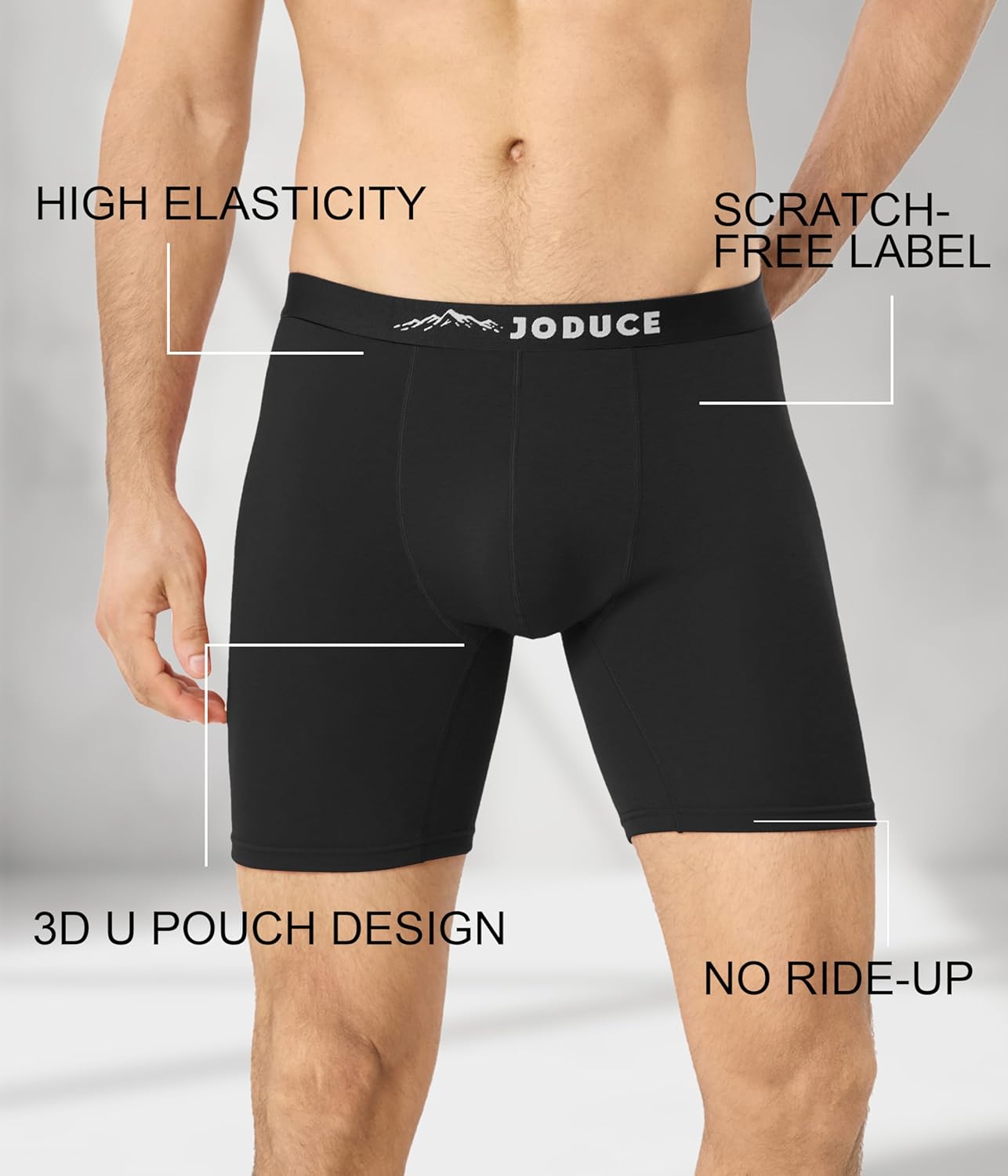 JODUCE Merino Wool Underwear Men 3 Pack,Breathable Men's Boxer Briefs,Comfortable Boxer Shorts Soft Long leg - Image 5