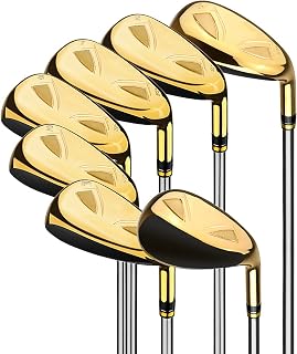 TeidEa Golf Set,Adult Golf Club Set for Men, Beginner Golf Club Set, 7 Irons Club, R/S Flex, Steel/Graphite Shaft with Head Cover, Pack of 7