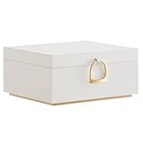 SONGMICS 2-Layer Jewelry Box&comma; Jewelry Organizer with Handle&comma; Removable Jewelry Tray&comma; Jewelry Storage&comma; Floating Effect&comma; 8&period;1 x 9&period;4 x 4&period;3 Inches&comma; Gift Idea&comma; White UJBC165W01