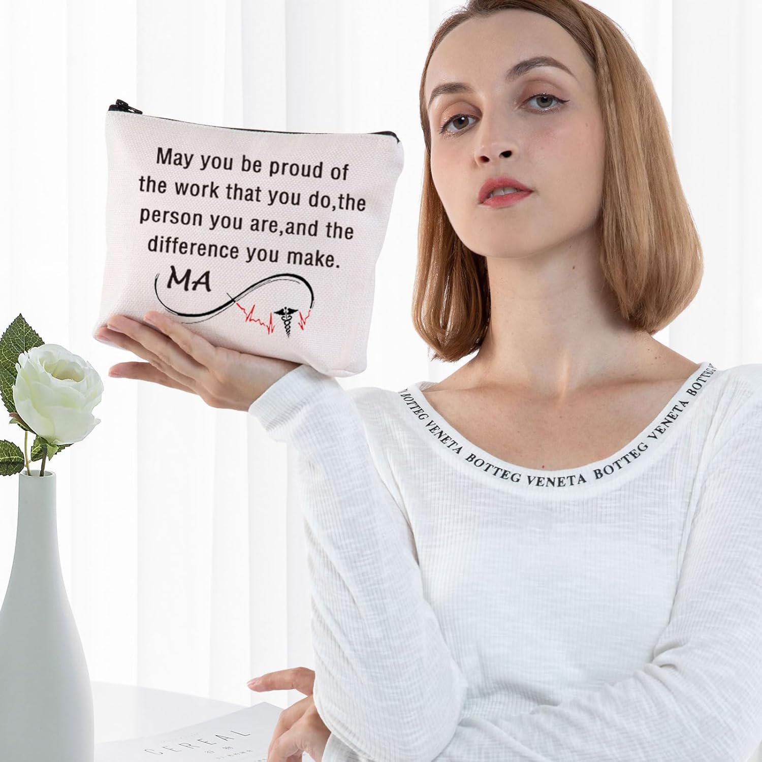 G2TUP Medical Assistant MA Makeup Cosmetic Bag Clinical Nurse Gift May You be Proud of the Work That You Do (MA)