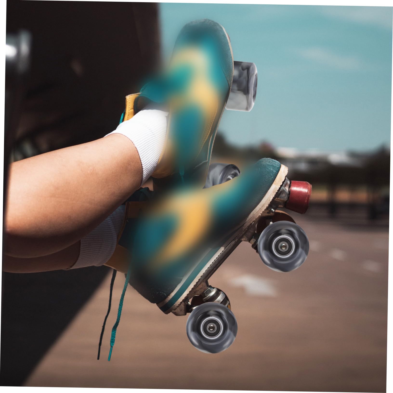 YARNOW Skating Wheels Set 4pcs Roller Skates Accessories Chic Pu Wheels Flat Roads Ramps Compatible