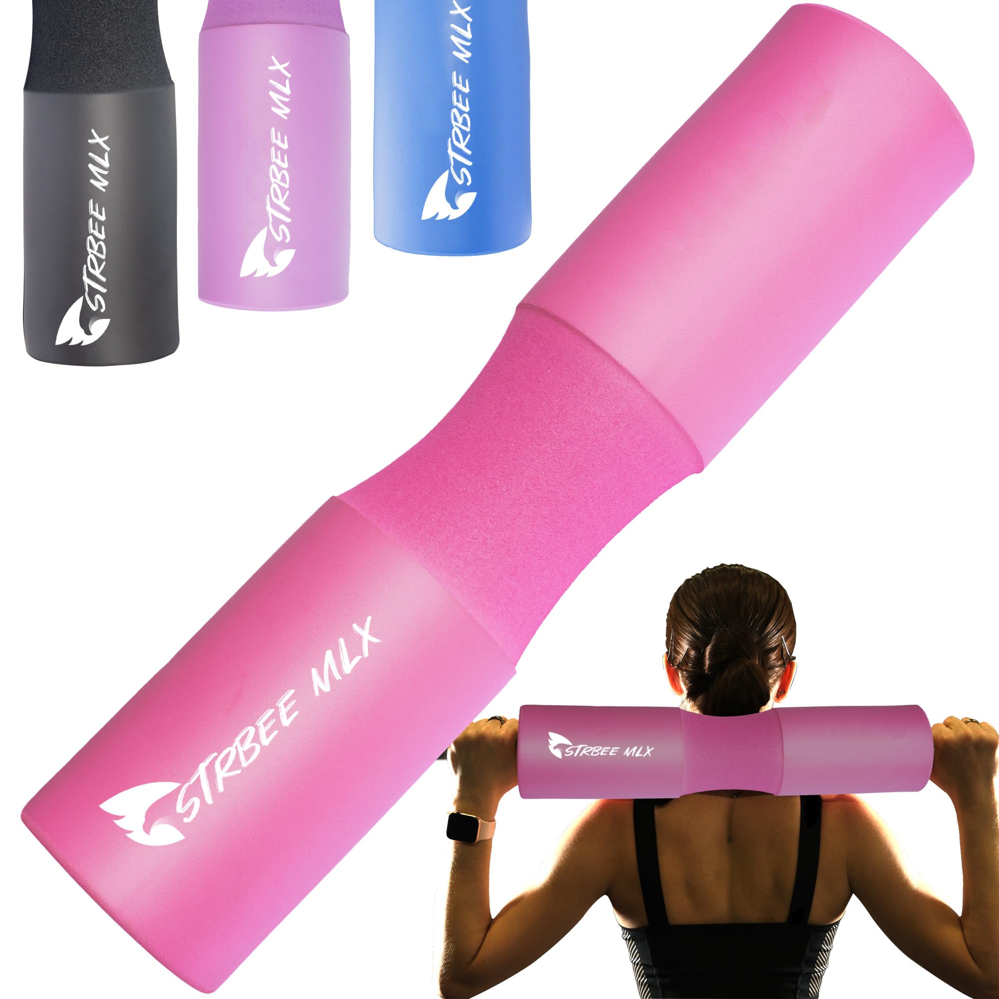 Barbell Pad Hip Thrust Pad Squat Pad Foam Sponge High Density Rebound for Squat,Lunge,Hip Thrust,Back,Crotch Suitable for Gym Standard Olympic Barbell