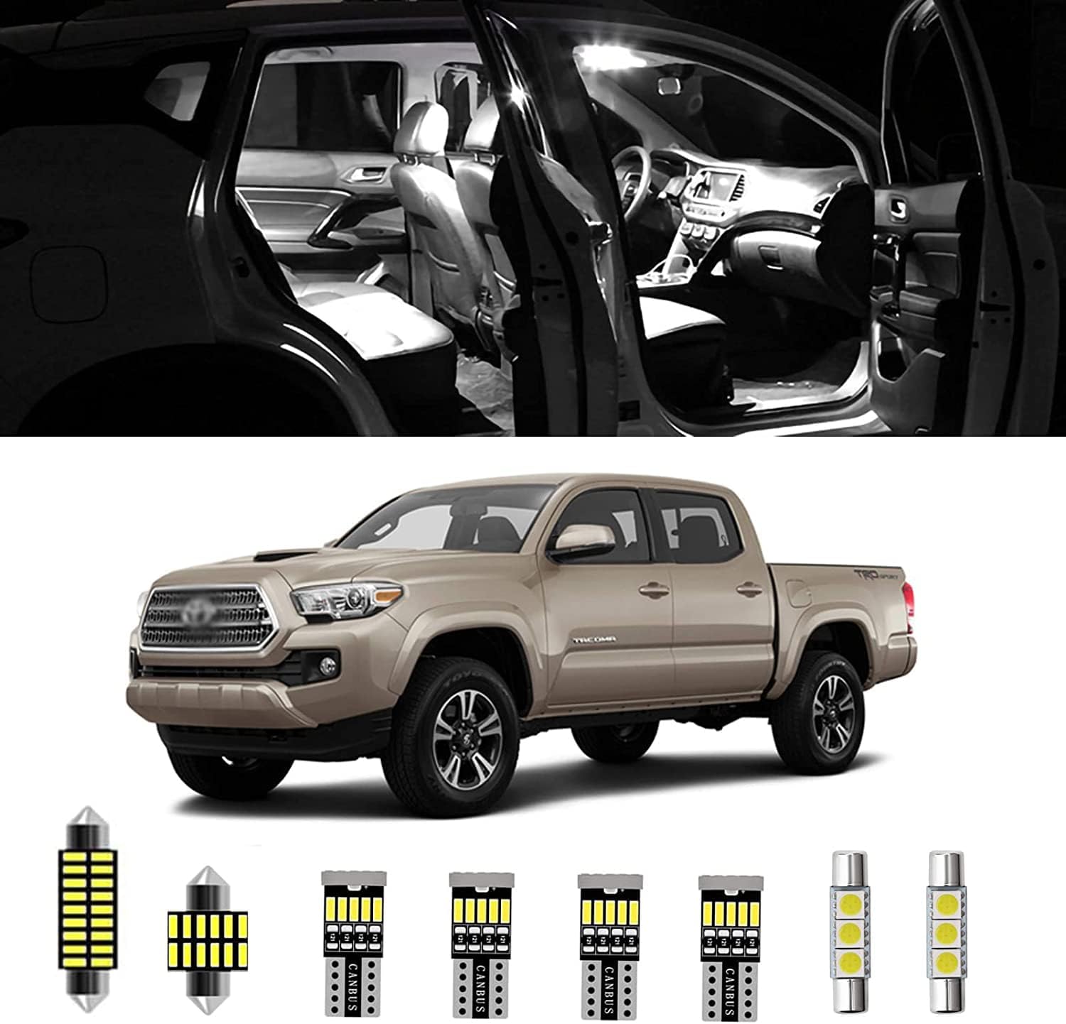 Kit LED Interiores para Toyota Tacoma 2005-2022 10 Bombillas
