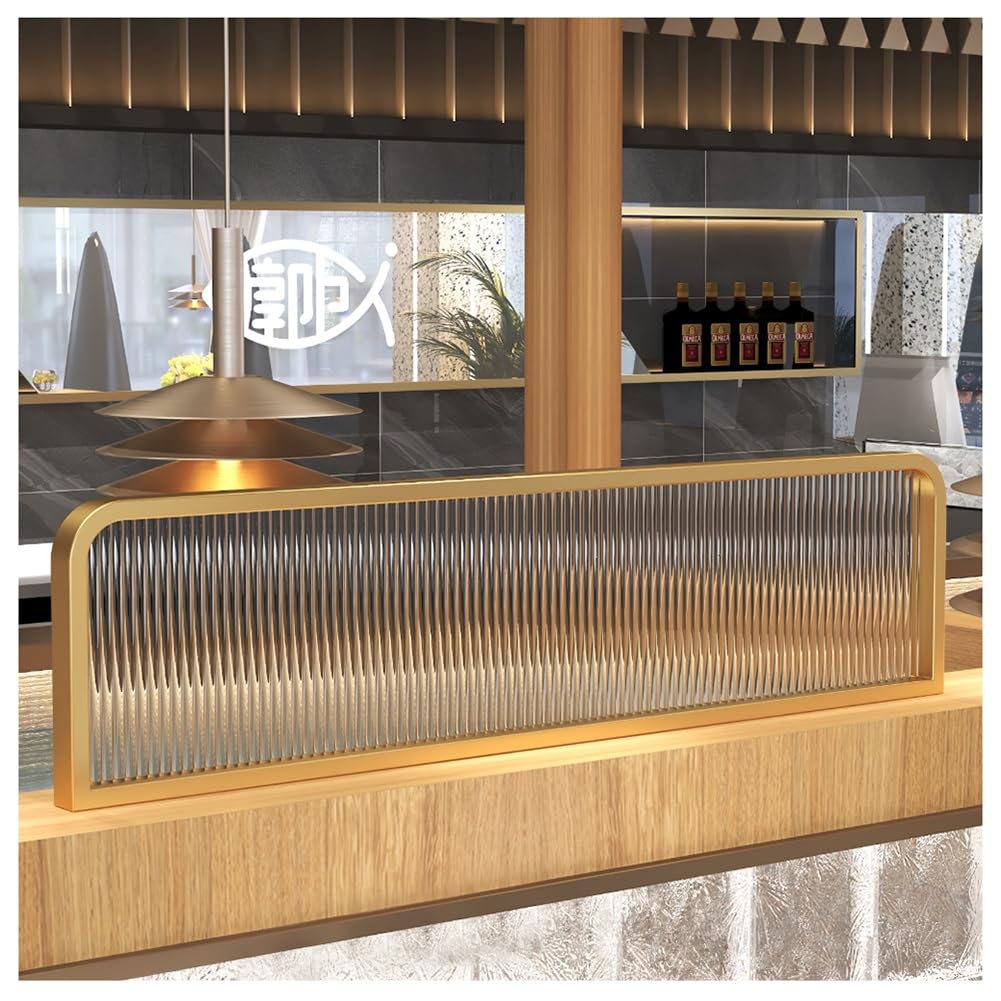 GJZQDKX Gold Panel Desk Divider Office Partition Board Countertop Partition Screen for Restaurant & Hotel 1m x 30cm Enhance Workspace Privacy & Aesthetics