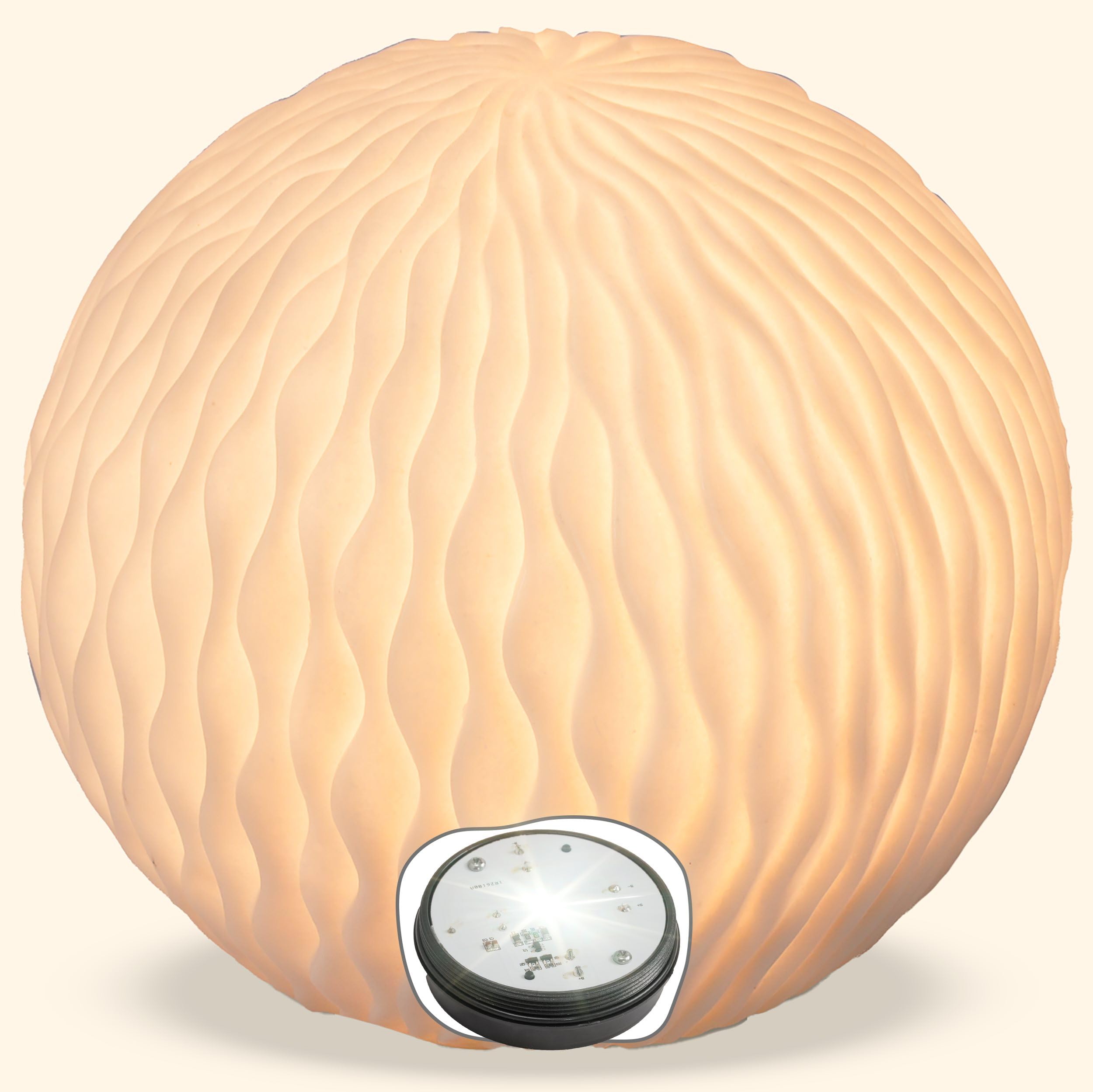 Esotec Solar Dekokugel Gartenkugel Wave Ball Sandsteinoptik 25cm 102677