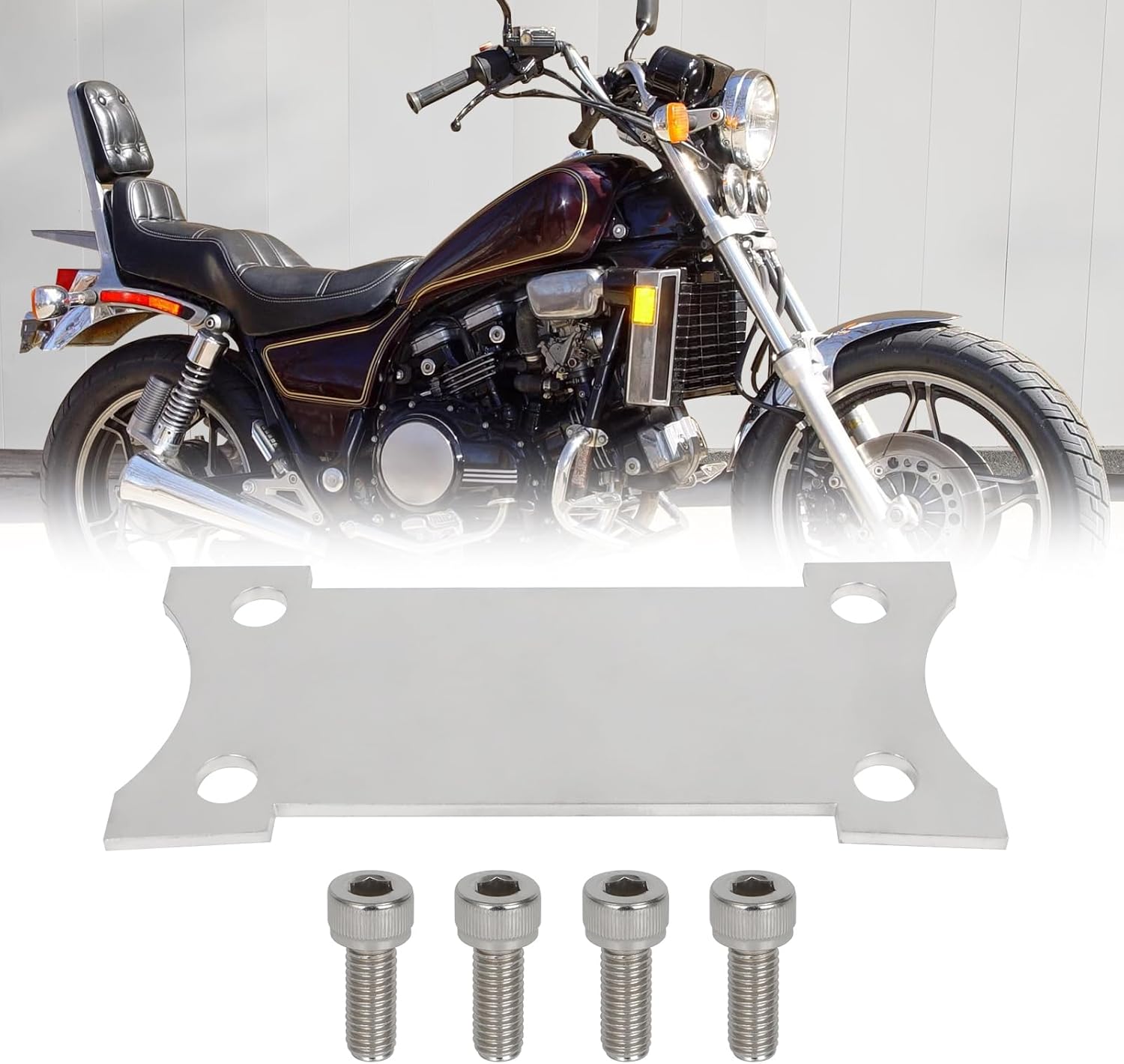 Fork Brace Support Kit Motorcycle Front Fork Saver Guard for Honda V45 Magna VF700c VF750c Shadow VT700c VT750c GL650, 304 Stainless Steel Silver