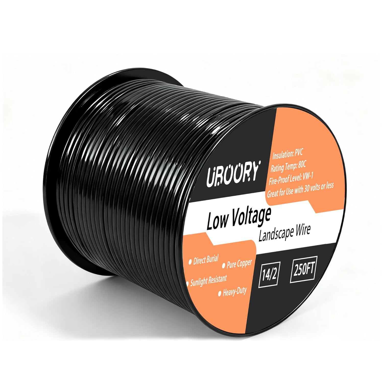 14/2 Low Voltage Landscape Wire, 14 Gauge 2 Conductor 250 Feet, Outdoor Direct Burial Electrical Wire
