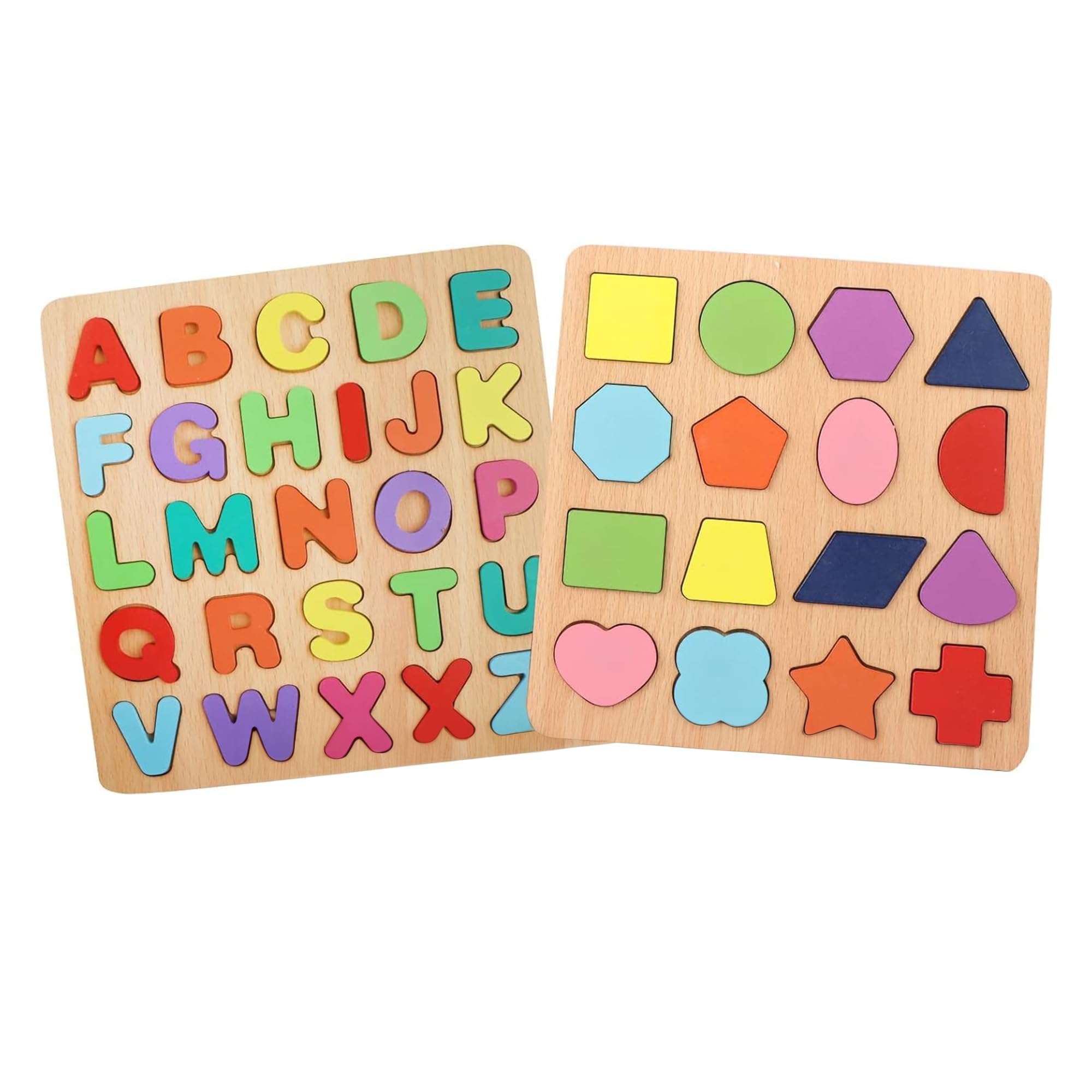 Kidology Wooden Puzzles for Toddlers for Kids Preschool Learning Toys, Wooden Montessori Toddler Puzzles Wooden Alphabet, Number, Shape Puzzles for Kids 2-4 Years Old (Alphabet + Shapes Puzzle - 2Pcs) (B0DHGZTLZ2) Amazon Price History, Amazon Price Tracker