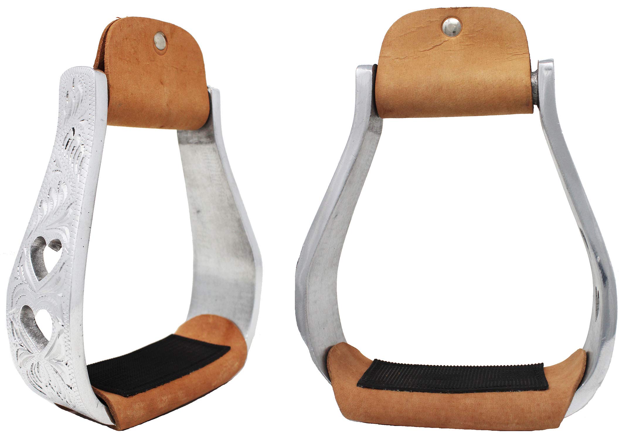 CHALLENGER Horse 51192 Westernsattel mit Aluminium-Gravur, 14,5 cm breit, mit Herzen