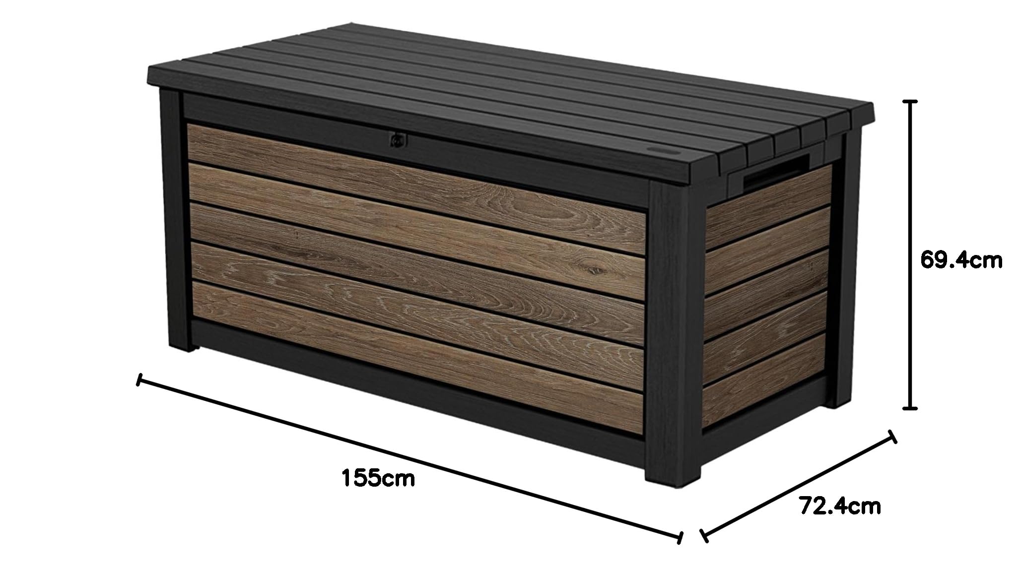 Keter Northwood Contenitore per cuscini 623 litri impermeabile ventilato coperchio molle gas 250 kg