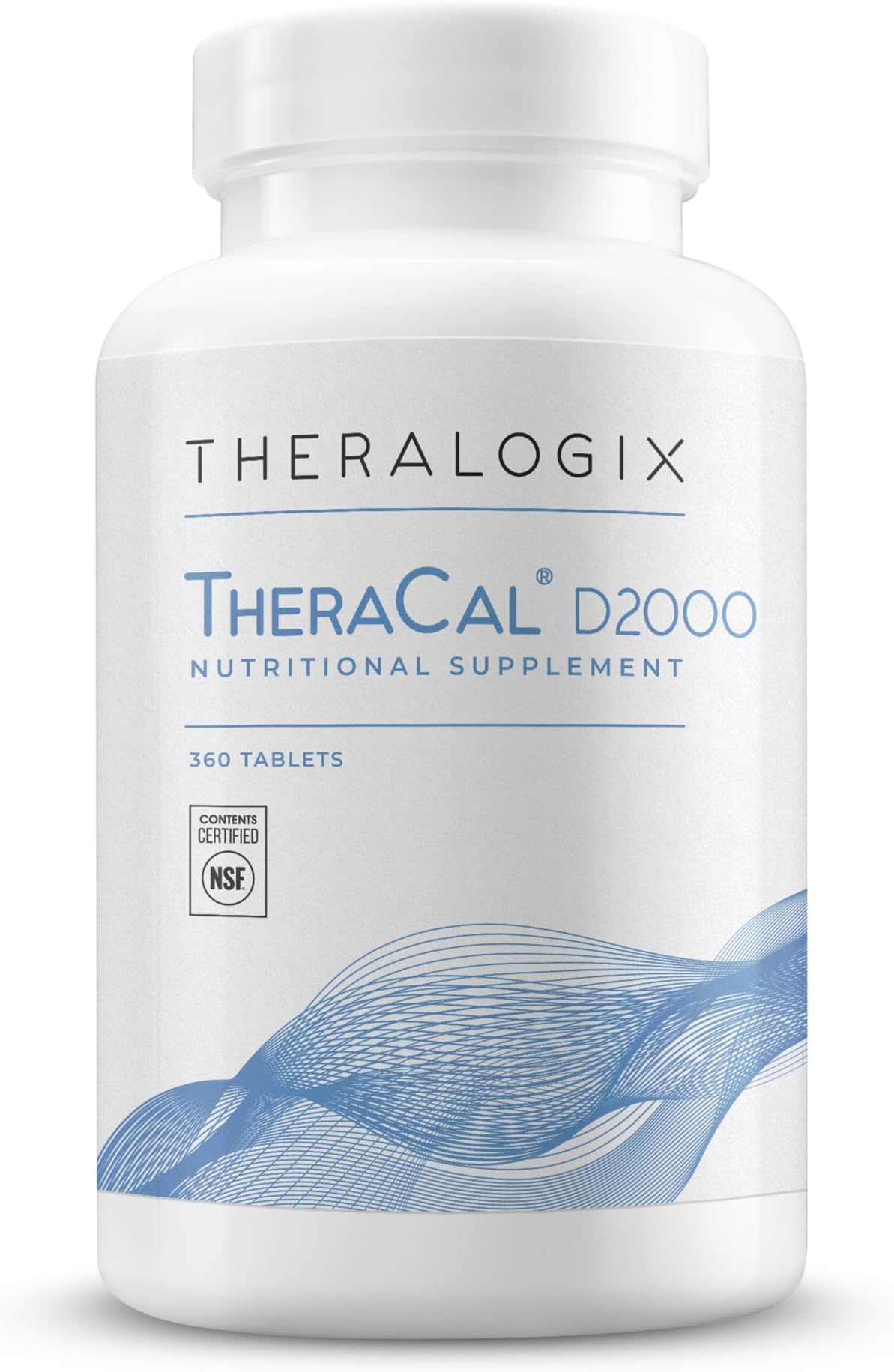 TheraCal D2000 - Bone Health Support Supplement with Calcium, Magnesium, Vitamin D3, Vitamin K2 & Boron* - 90-Day Supply - NSF Certified - 360 Tablets