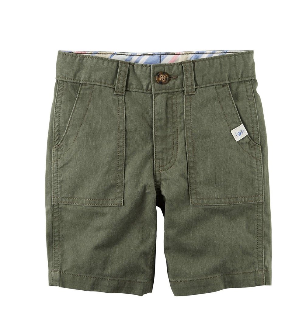 Carter's Herringbone Shorts 2T Olive