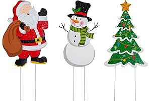 Glitzhome Outdoor 3-Pack Metal Christmas Decor