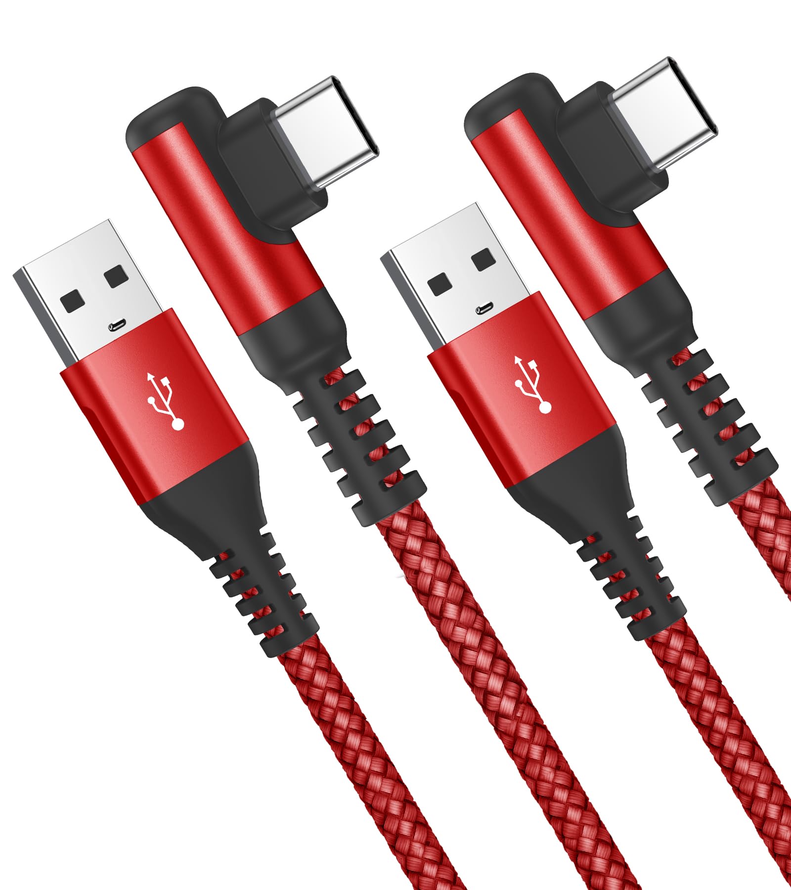 Cavo USB C angolo di 90 gradi [2 pezzi 3 m] [Ricarica rapida compatibile con PD e QC3.0] Compatibile con i Phone 16 15 Plus Pro Max Samsung Galaxy S23 Google Pixel Altri dispositivi Android USB-C.