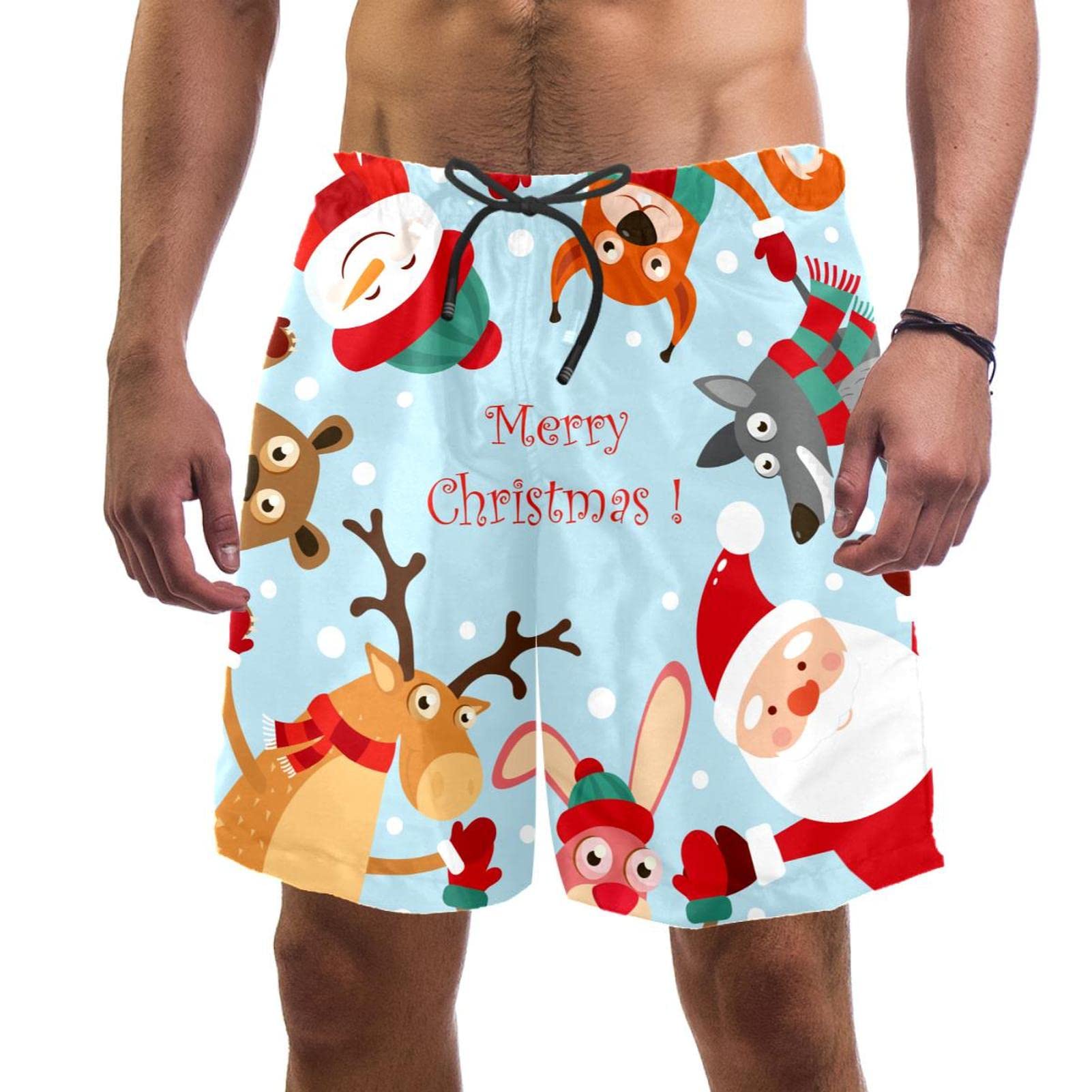 Maillot de bain homme séchage rapide avec motif cerf joyeux de Noël - 6