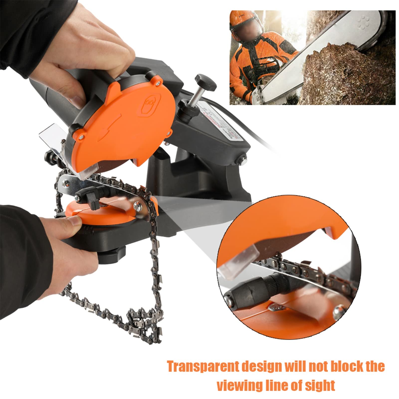 Máquinas pulidoras de cadena Sierra, afilador de motosierra 220v, amoladora de banco o tornillo de banco, motor de cobre puro resistente a altas temperaturas, accesorios de herramientas de jardín