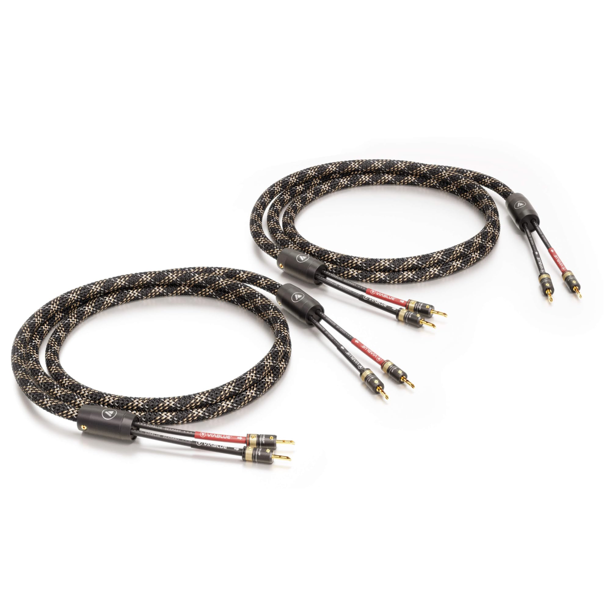 VIABLUE SC-2 Silver Single-Wire * High-End kabel głośnikowy * T6s wtyczka bananowa, prawdziwe pozłacane * 1 para * z rozdzielaczem * 150 cm * 1,5 m