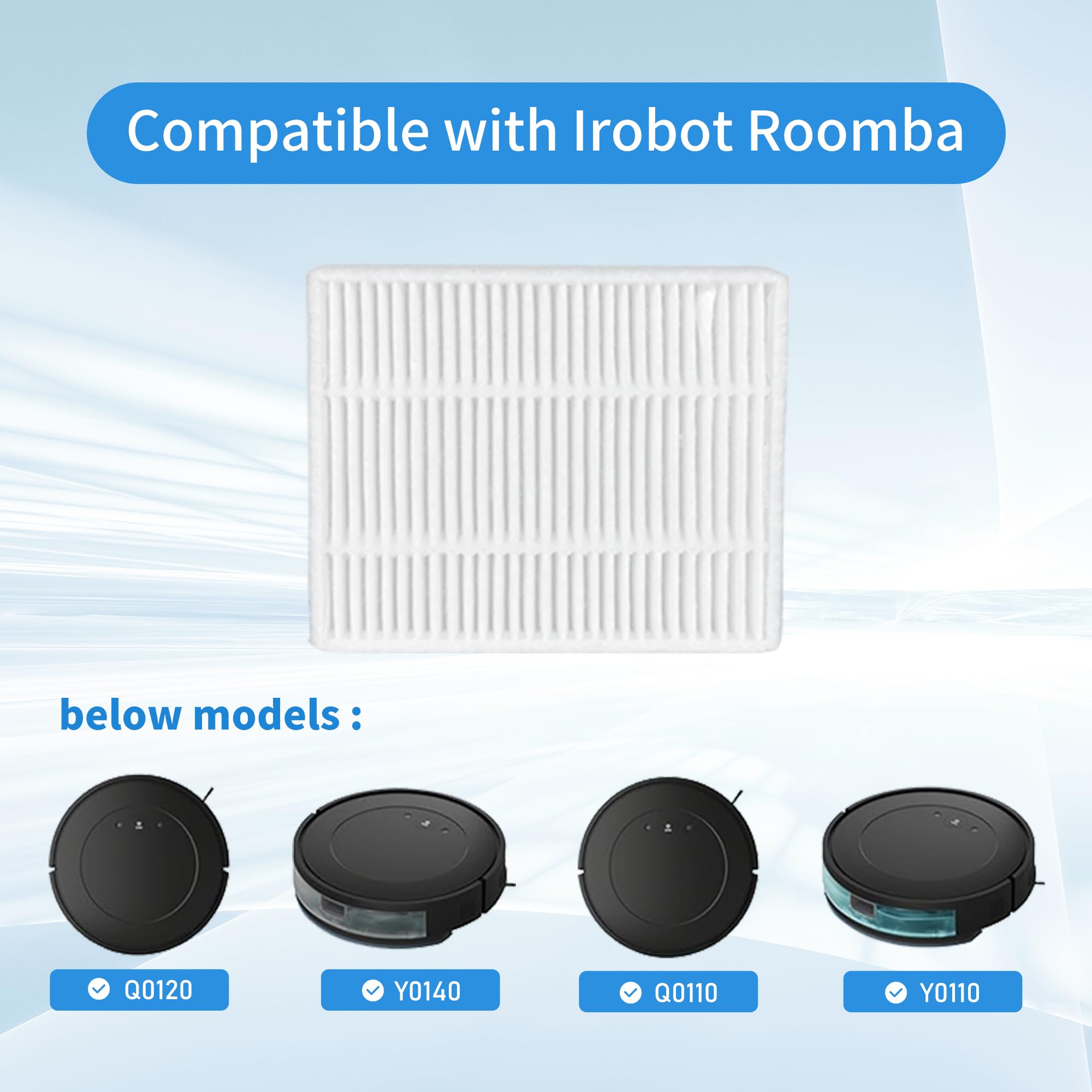 16 Packs HEPA filter Compatible with iRobot Roomba Essential Robot Q0120 Q0110 Y0140 Y0110 Q0520 Vacuum Cleaners