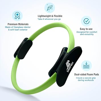 Beenax Pilates Ring - Double Handle Exercise Circle, Fitness Magic Circle - Perfect for Yoga, Core Training, Physical Therapy and Toning Thighs, Abs and Legs (Strong & Resistant)