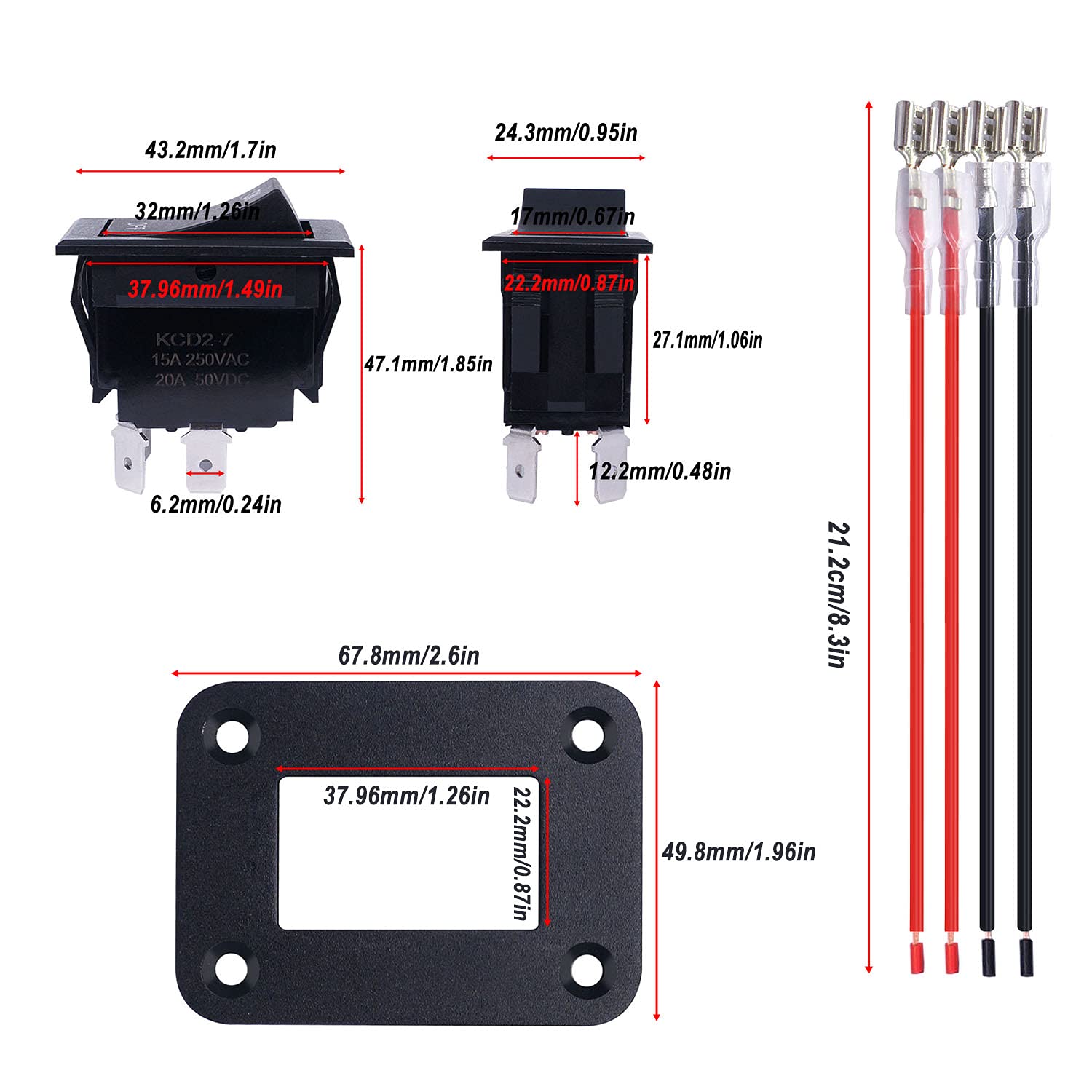 Jack Rocker Application Trailer Jack Wheel RV Jack Switch 12V DC Reverse Polarity Rocker Toggle ...