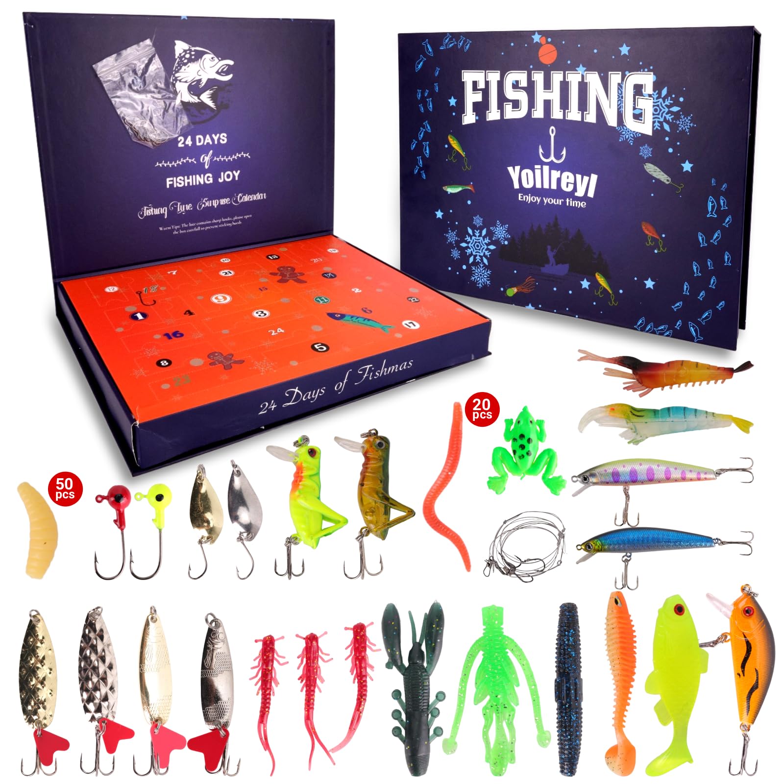Fishing Advent Calendar 2025 for Men Fishing Lure Advent Calendar Men