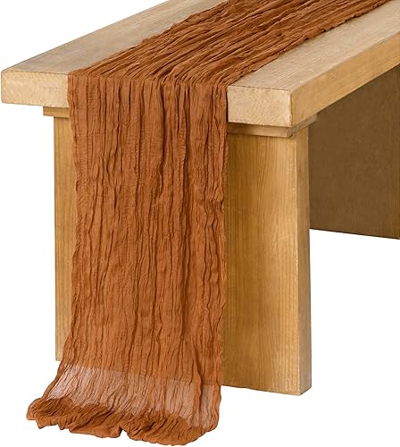 Miniatura 9 de Ling's Moment Camino de mesa de gasa negra de 14 pies, mantel de gasa semitransparente de Halloween para celebraciones de boda para decoración de