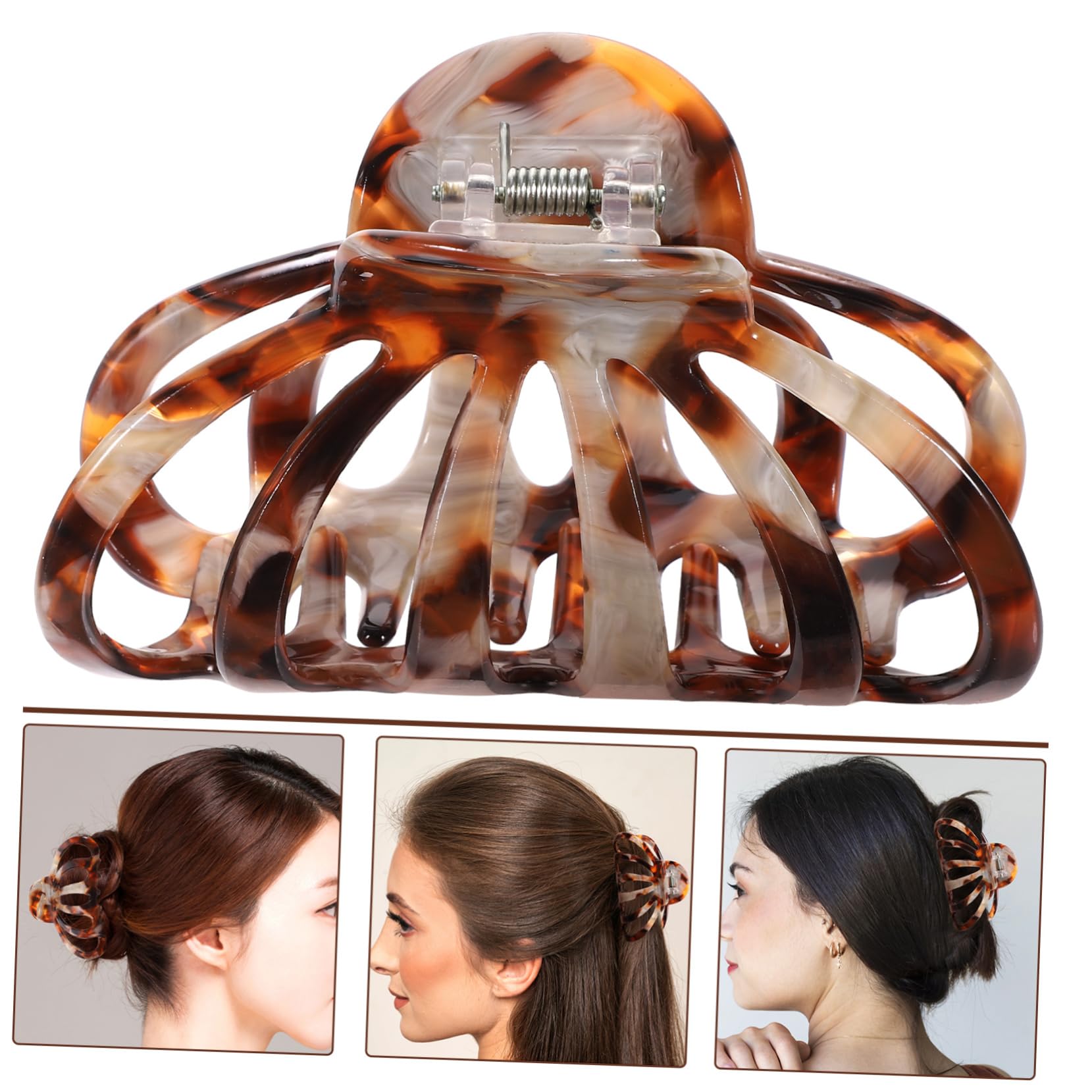 12 Acrylic Hair Claw Clips Non Slip Hold Clamps Bulk Leopard Print Barrettes Leopard Print Hair Claw Clip Medium Square Strong Hold Hair  main image 4